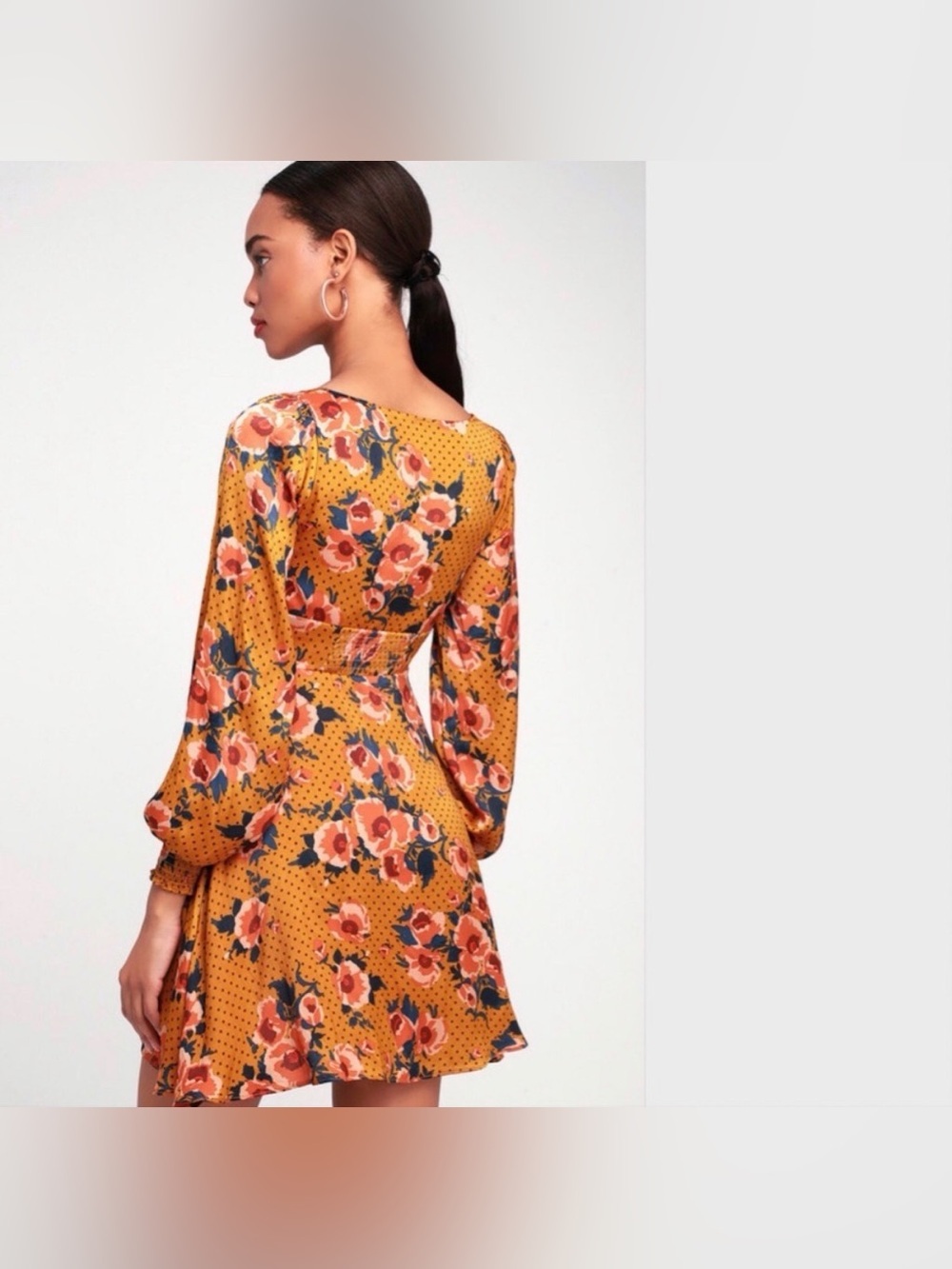 Free People Morning Light Mini Dress | Floral Polka Dot Satin size 0 flowy boho - Picture 2 of 10